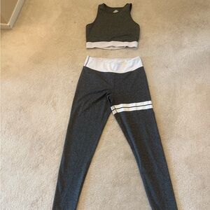 Gray and White Women's Track Pants and Joggers